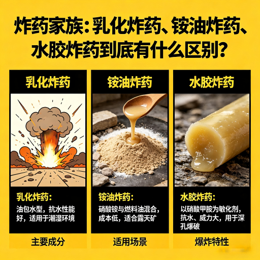 瓮安炸药家族：乳化炸药、铵油炸药、水胶炸药到底有什么区别？